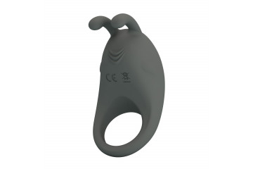 Серое эрекционное кольцо с вибрацией Master Ring