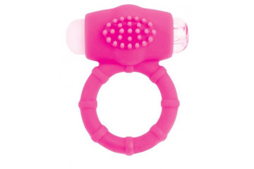 Розовое эрекционное виброкольцо A-toys