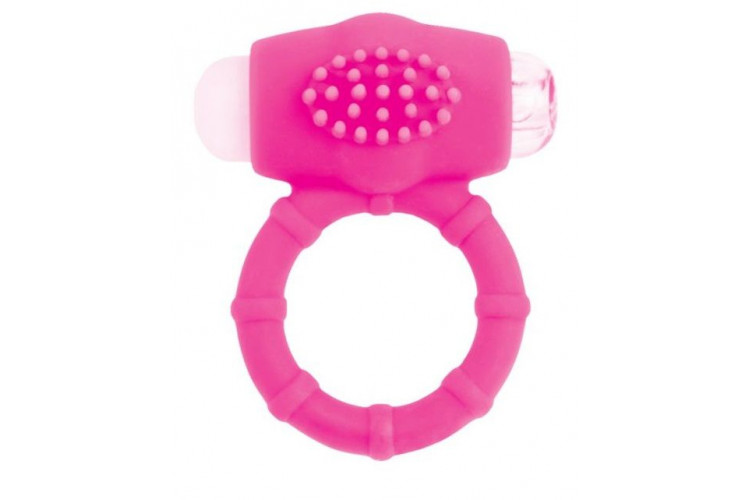 Розовое эрекционное виброкольцо A-toys