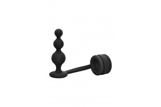 Черное эрекционное кольцо с анальной елочкой Cockring With Beaded Anal Plug Черное эрекционное кольцо с анальной елочкой Cockring With Beaded Anal Plug