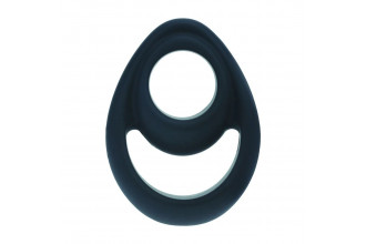 Черное эрекционное кольцо Double Ergo Silicone Cockring