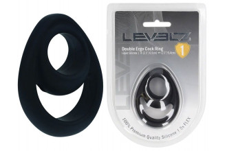 Черное эрекционное кольцо Double Ergo Silicone Cockring