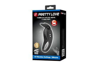 Черное перезаряжаемое виброкольцо Carlton