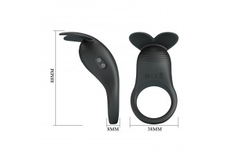 Черное перезаряжаемое виброкольцо Carlton