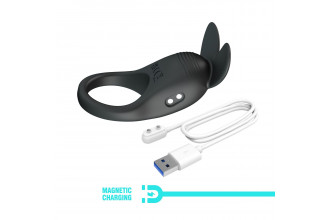 Черное перезаряжаемое виброкольцо Carlton