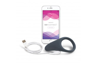 Чёрное эрекционное виброкольцо We-vibe Verge