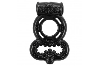 Чёрное эрекционное кольцо Rings Treadle с подхватом