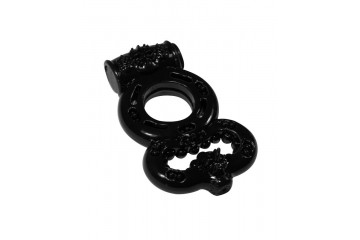 Чёрное эрекционное кольцо Rings Treadle с подхватом