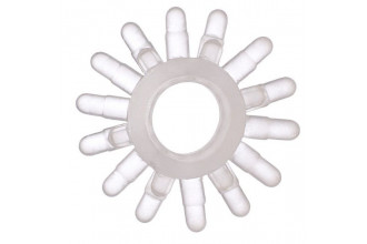 Прозрачное гелевое эрекционное кольцо с шипиками