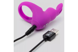 Фиолетовое эрекционное виброкольцо Happy Rabbit Cock Ring Kit