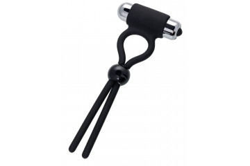 Черное эрекционное лассо Ect с виброэлементом