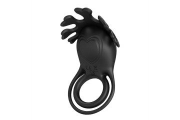 Черное эрекционное кольцо с вибрацией Ruben