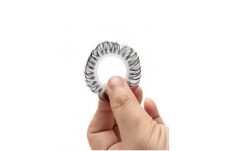 Эластичное эрекционное колечко с черными «ресничками»