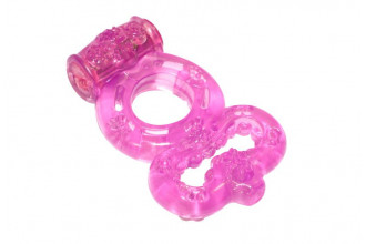 Розовое эрекционное кольцо Rings Treadle с подхватом