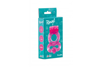 Розовое эрекционное кольцо Rings Treadle с подхватом