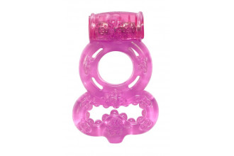 Розовое эрекционное кольцо Rings Treadle с подхватом