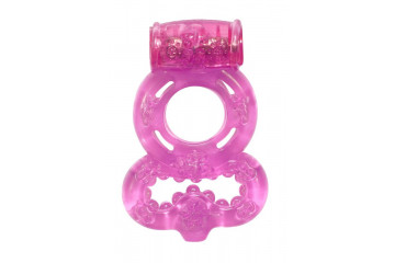 Розовое эрекционное кольцо Rings Treadle с подхватом