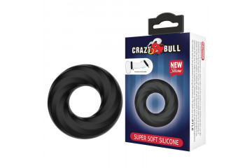Чёрное эластичное эрекционное кольцо Super Soft