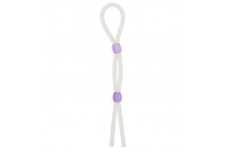 Прозрачное эрекционное кольцо-лассо SILICONE LASSO COCK RING DUAL BEADS