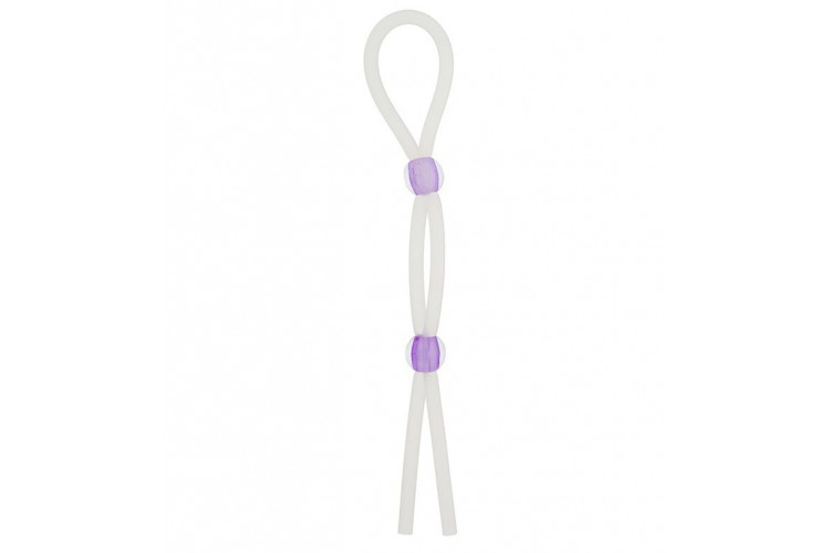 Прозрачное эрекционное кольцо-лассо SILICONE LASSO COCK RING DUAL BEADS