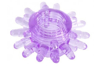 Фиолетовое гелевое эрекционное кольцо с шипиками