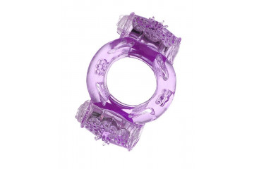 Фиолетовое виброкольцо с двумя вибропульками