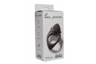Черное эрекционное виброкольцо Pure Passion Midnight