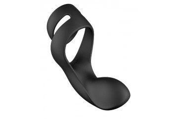 Черное эрекционное кольцо Benedict для стимуляции промежности