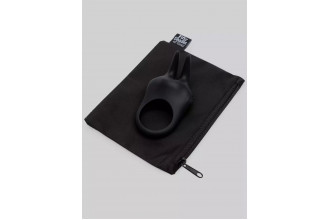 Черное эрекционное виброкольцо Sensation Rechargeable Vibrating Rabbit Love Ring