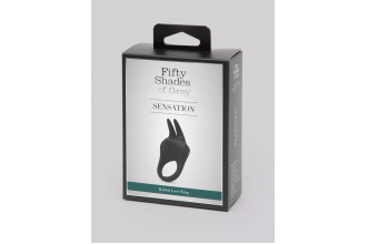 Черное эрекционное виброкольцо Sensation Rechargeable Vibrating Rabbit Love Ring