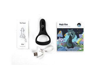 Черное виброкольцо Magic Motion Rise с подхватом мошонки