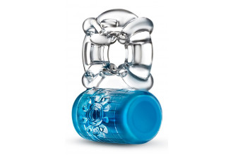 Синее эрекционное виброкольцо Pleaser Rechargeable C-Ring