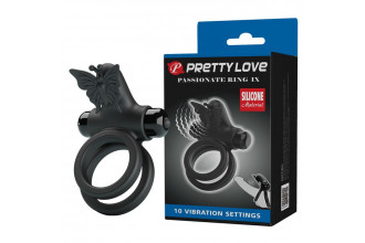 Черное эрекционное виброкольцо Passionate Ring IX