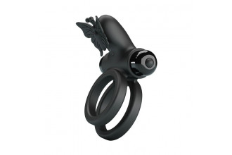 Черное эрекционное виброкольцо Passionate Ring IX
