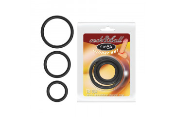 Набор из 3 чёрных колец различного диаметра