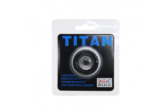 Черное эреционное кольцо с ребрышками Titan
