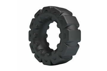 Черное фигурное силиконовое эрекционное кольцо Laiden