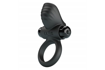 Черное эрекционное кольцо с вибрацией Adrien