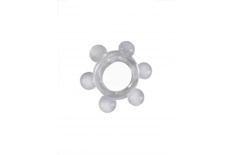 Прозрачное эластичное эрекционное кольцо с 6 шариками