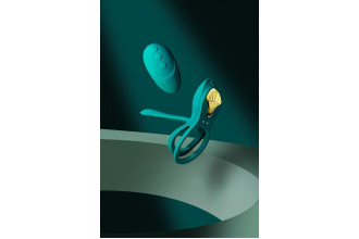 Зеленое эрекционное виброкольцо Bayek с пультом ДУ