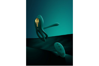 Зеленое эрекционное виброкольцо Bayek с пультом ДУ