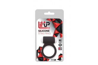 Чёрное эрекционное виброкольцо LIT-UP SILICONE STIMU RING 3 BLACK