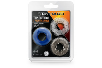Набор из 3 эрекционных колец Triple Stretch 3 Pack Cock Rings