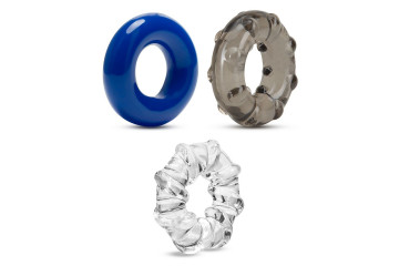 Набор из 3 эрекционных колец Triple Stretch 3 Pack Cock Rings