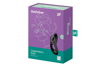 Черное эрекционное виброкольцо Legendary Duo