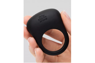 Черное эрекционное виброкольцо Sensation Rechargeable Vibrating Love Ring