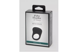 Черное эрекционное виброкольцо Sensation Rechargeable Vibrating Love Ring