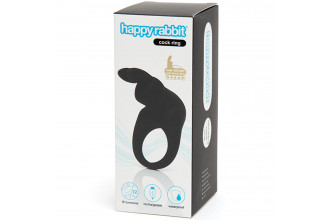 Черное эрекционное виброкольцо Happy Rabbit Rechargeable Rabbit Cock Ring