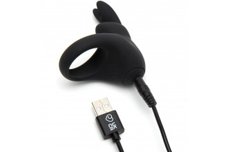Черное эрекционное виброкольцо Happy Rabbit Rechargeable Rabbit Cock Ring