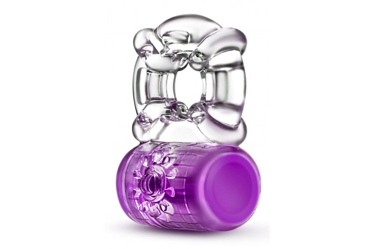 Фиолетовое эрекционное виброкольцо Pleaser Rechargeable C-Ring